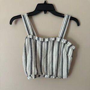 American Eagle Cropped Linen Blend Tank Top